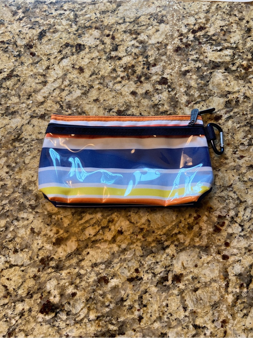 thirty-one Vista Stripe Clear Clip Pouch